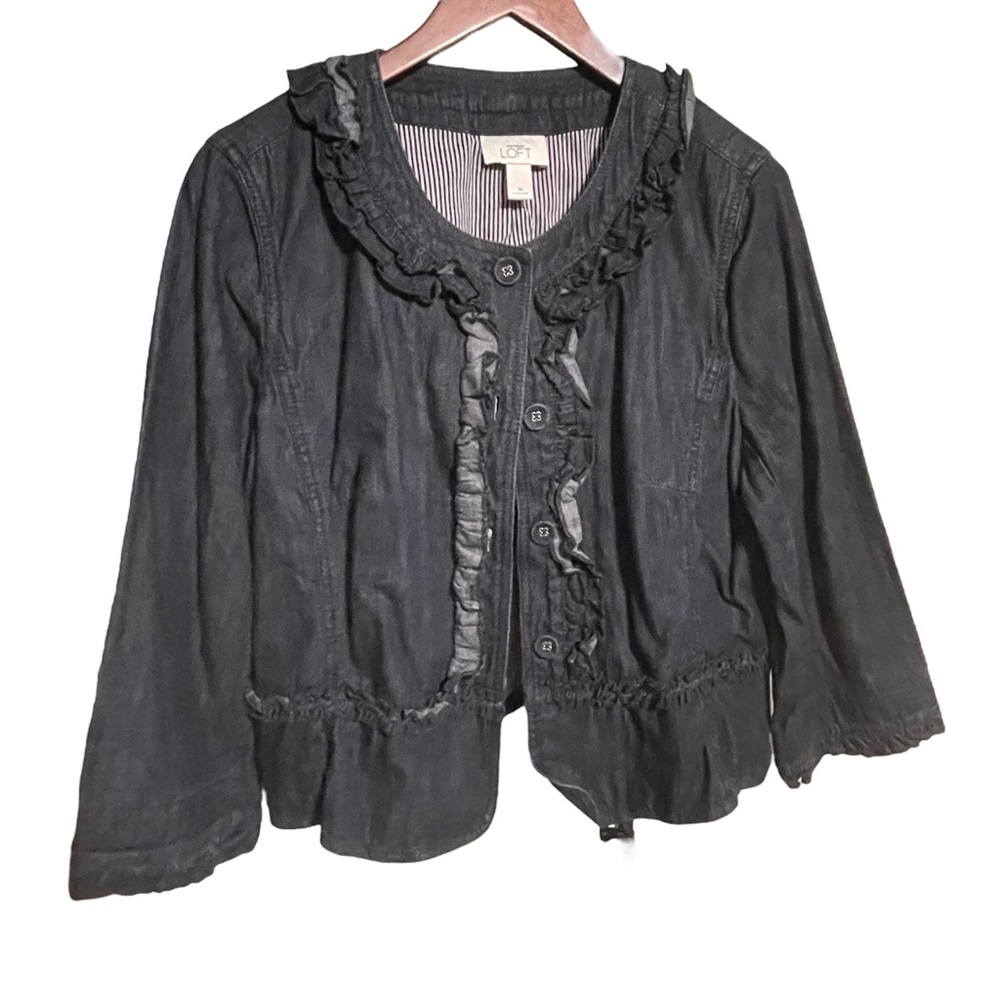 Ann Taylor LOFT Denim blazer/ jacket Size 14 - Picture 7 of 13